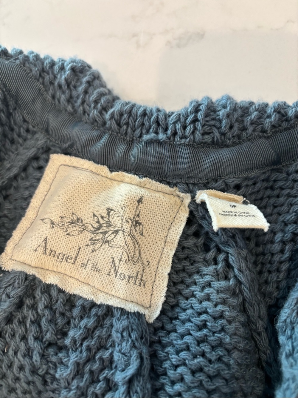 Angel Of The North Slate Blue Ruffled Open-Front Cardigan CT - Picture 8 of 11